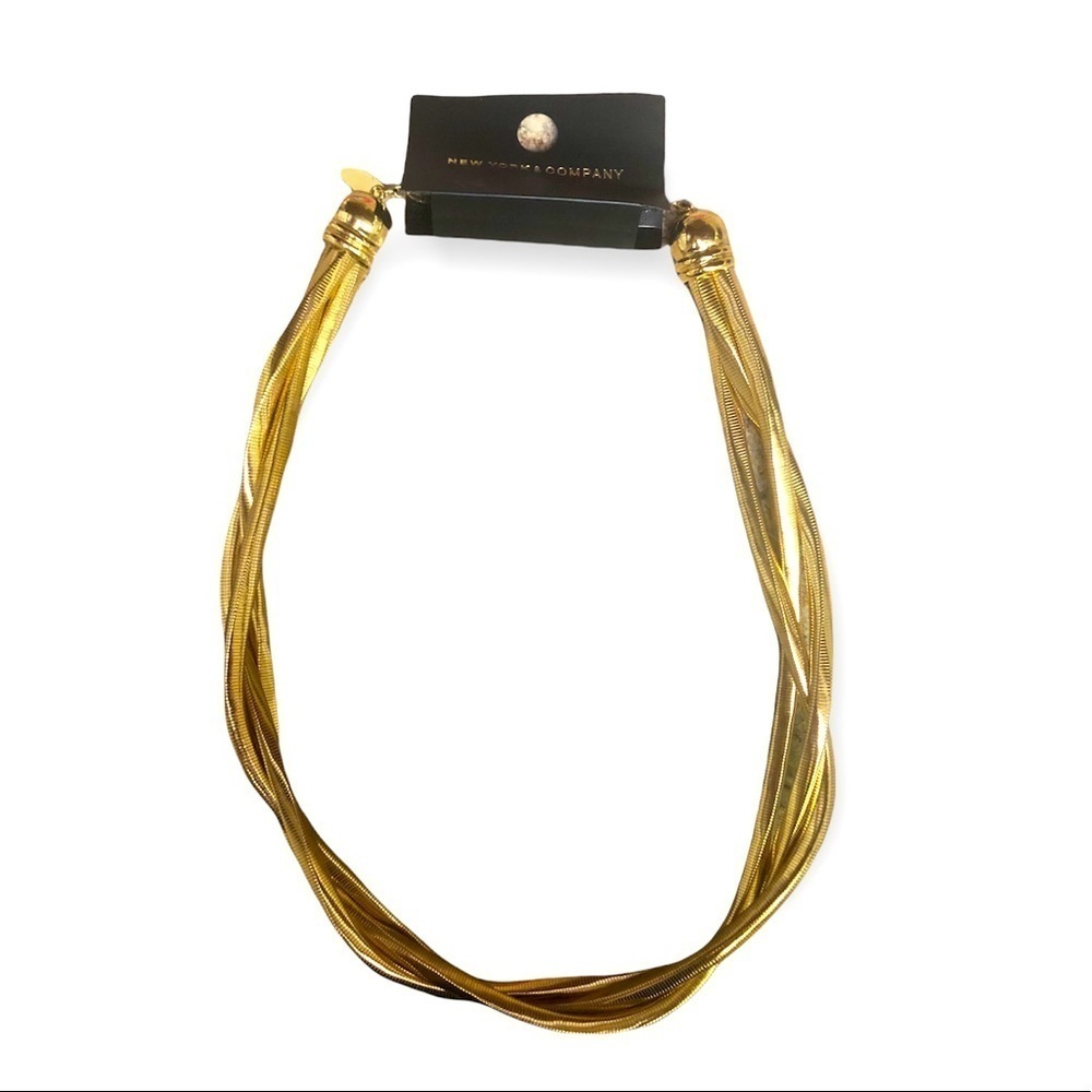 Vintage Gold Braided Stretch Necklace by NY&C